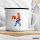 Emaille Tasse Hobby Horsing bunte Silhouette 300ml Vintage