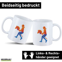Kaffeetasse Hobby Horsing bunte Silhouette 330ml