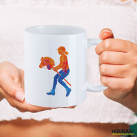 Kaffeetasse Hobby Horsing bunte Silhouette 330ml