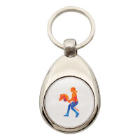 Schlüsselanhänger Hobby Horsing bunte Silhouette