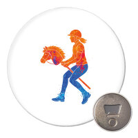 Magnet Hobby Horsing bunte Silhouette 59mm Kühlschrankmagnet