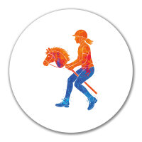 Aufkleber Hobby Horsing bunte Silhouette 10cm