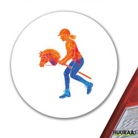 Aufkleber Hobby Horsing bunte Silhouette 10cm