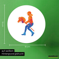 Aufkleber Hobby Horsing bunte Silhouette 10cm