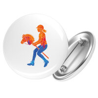 Button Hobby Horsing bunte Silhouette