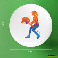 Button Hobby Horsing bunte Silhouette