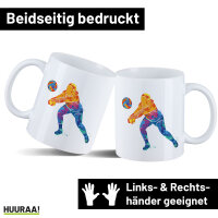Kaffeetasse Volleyballerin bunte Silhouette 330ml