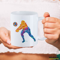 Kaffeetasse Volleyballerin bunte Silhouette 330ml