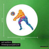 Aufkleber Volleyballerin bunte Silhouette 10cm