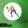 Aufkleber Volleyballerin bunte Silhouette 10cm