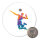 Magnet Volleyballer bunte Silhouette 59mm Kühlschrankmagnet