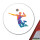 Aufkleber Volleyballer bunte Silhouette 10cm