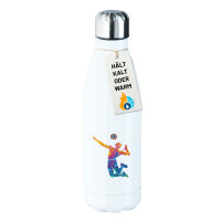 Edelstahl-Trinkflasche Volleyballer bunte Silhouette 500ml Wasserflasche