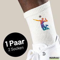 Unisex Socken Volleyballer bunte Silhouette Baumwolle