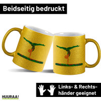 Glitzertasse Gymnastik Schwebebalken 330ml