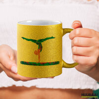 Glitzertasse Gymnastik Schwebebalken 330ml