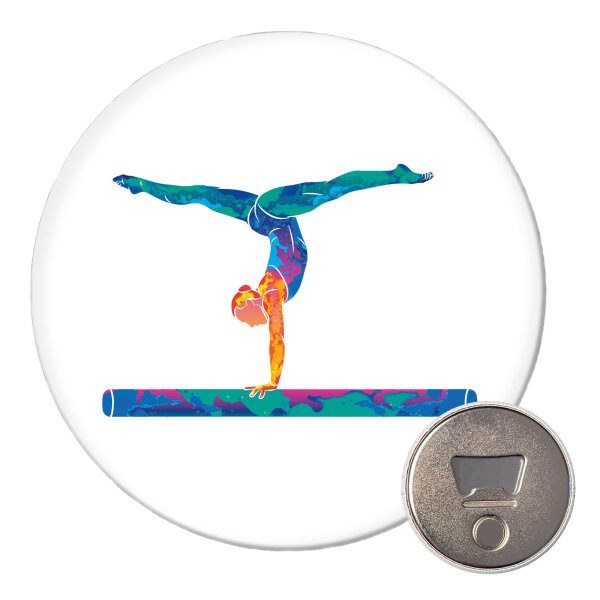 Magnet Gymnastik Schwebebalken 59mm Kühlschrankmagnet Flaschenöffner