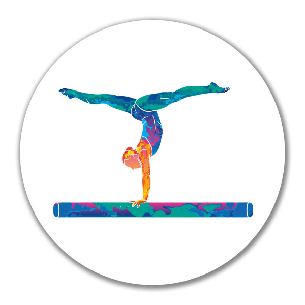 Aufkleber Gymnastik Schwebebalken 10cm