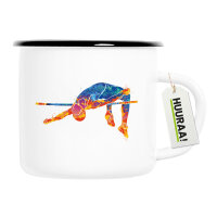 Emaille Tasse Leichtathletik Hochsprung 300ml Vintage...