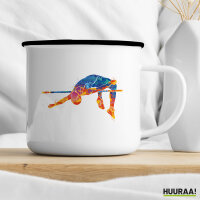 Emaille Tasse Leichtathletik Hochsprung 300ml Vintage Emaille Becher