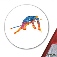 Aufkleber Leichtathletik Hochsprung 10cm rund