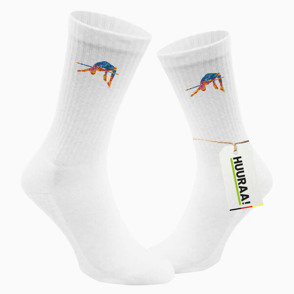 Unisex Socken Leichtathletik Hochsprung Größe 37/46 White Motiv Tennissocken