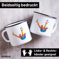 Emaille Tasse Gymnastik Ringe 300ml Vintage Emaille Becher