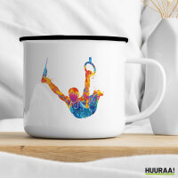 Emaille Tasse Gymnastik Ringe 300ml Vintage Emaille Becher