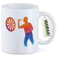 Kaffeetasse Darts bunte Silhouette 330ml