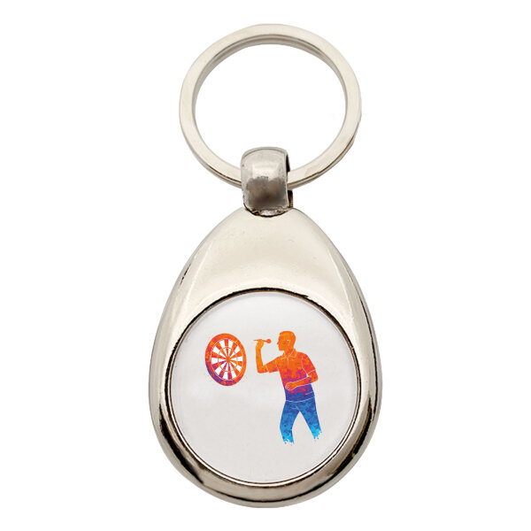 Schlüsselanhänger Darts bunte Silhouette