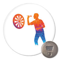 Magnet Darts bunte Silhouette 59mm Kühlschrankmagnet...