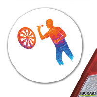 Aufkleber Darts bunte Silhouette 10cm