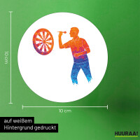 Aufkleber Darts bunte Silhouette 10cm