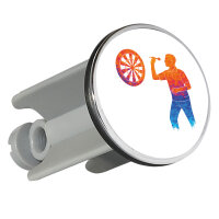 Waschbeckenstöpsel Darts bunte Silhouette 4cm