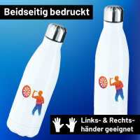 Edelstahl-Trinkflasche Darts bunte Silhouette 500ml Wasserflasche