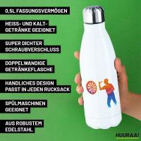 Trinkflasche Darts bunte Silhouette 500ml Edelstahl Wasserflasche