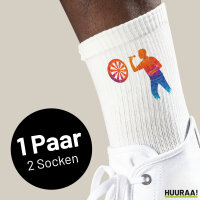 Unisex Socken Darts bunte Silhouette Größe 37/46 White Motiv Tennissocken