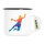 Emaille Tasse Handball bunte Silhouette 300ml Vintage Emaille Becher