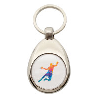 Schlüsselanhänger Handball bunte Silhouette