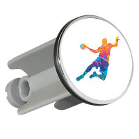 Waschbeckenstöpsel Handball bunte Silhouette 4cm...