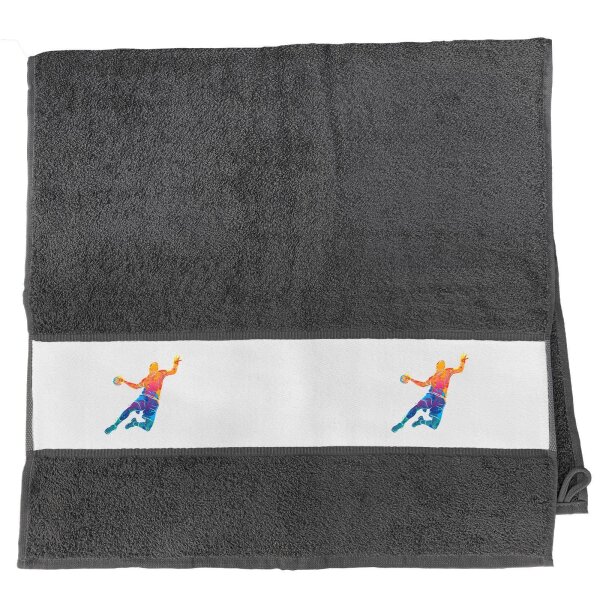 Handtuch Handball bunte Silhouette 50x100cm