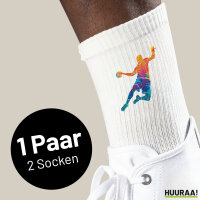 Unisex Socken Handball bunte Silhouette 37/41 Baumwolle