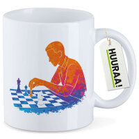 Kaffeetasse Schach bunte Silhouette 330ml