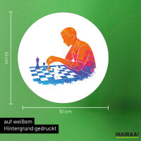 Aufkleber Schach bunte Silhouette 10cm rund