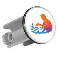 Waschbeckenstöpsel Schach bunte Silhouette 4cm...
