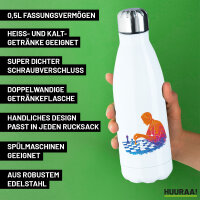 Edelstahl-Trinkflasche Schach bunte Silhouette 500ml Wasserflasche