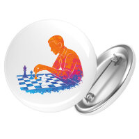 Button Schach bunte Silhouette rund