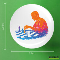 Button Schach bunte Silhouette