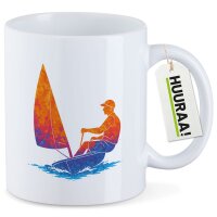 Kaffeetasse Segeln bunte Silhouette 330ml