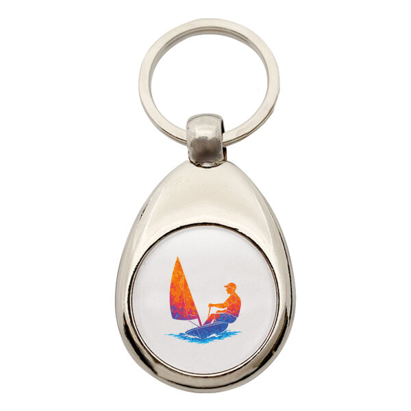 Schlüsselanhänger Segeln bunte Silhouette Schlüsselring